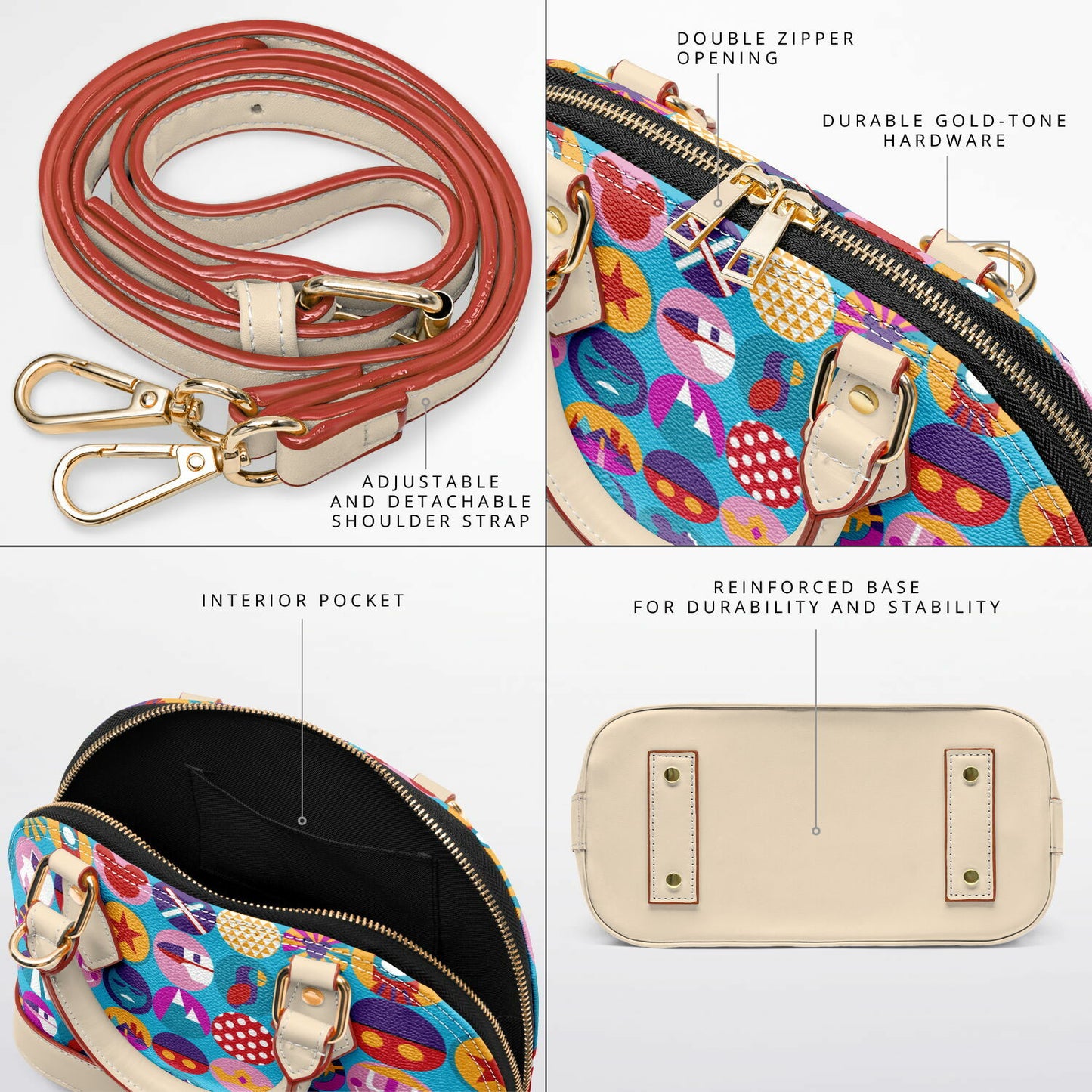 Park Cups Dome Satchel Handbag