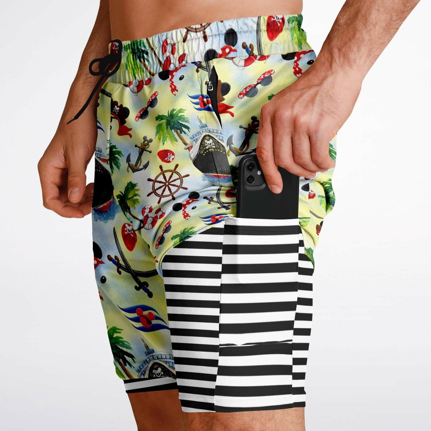 Pirates Men's Double Layer Pocket Shorts