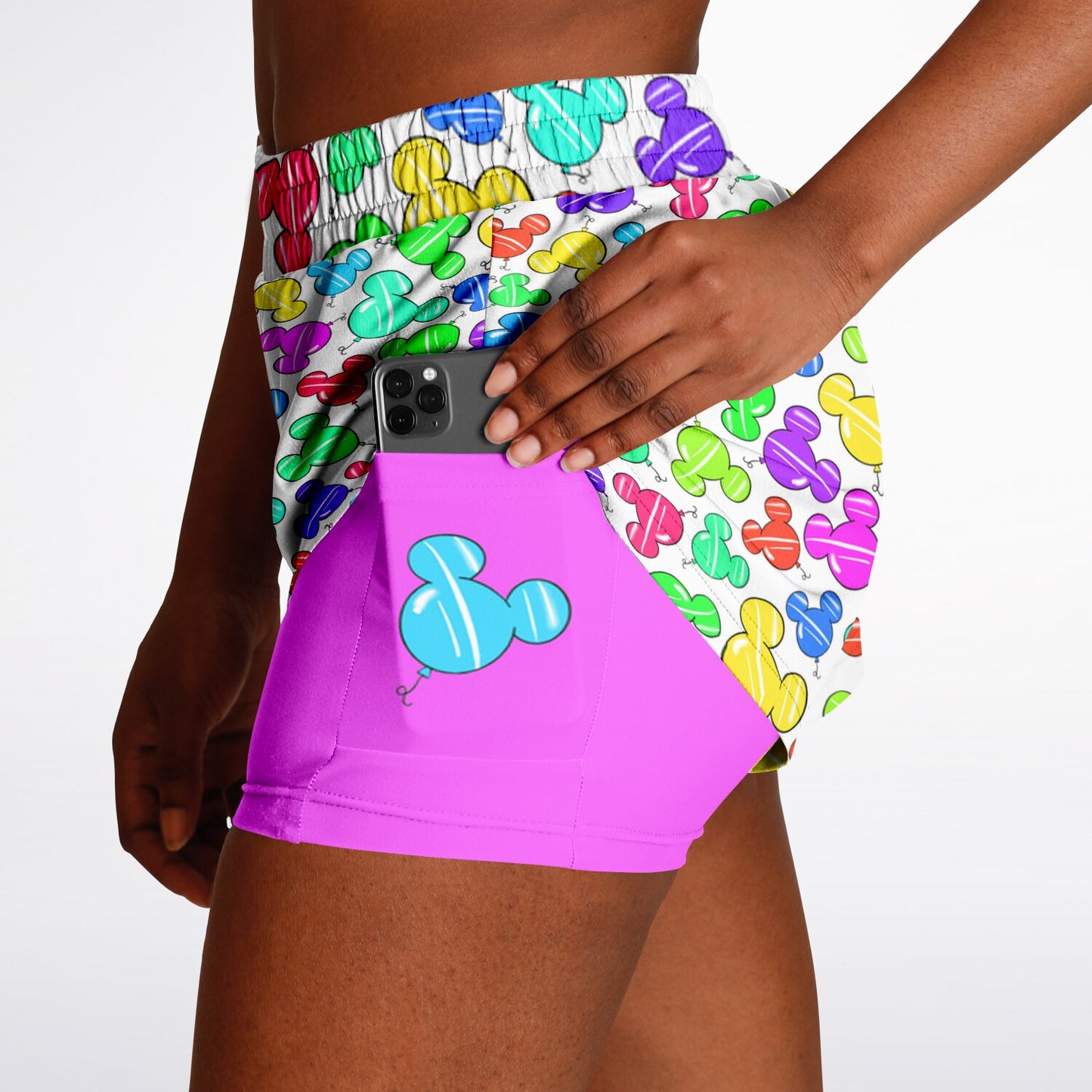 Party Balloons Double Layer Pocket Shorts