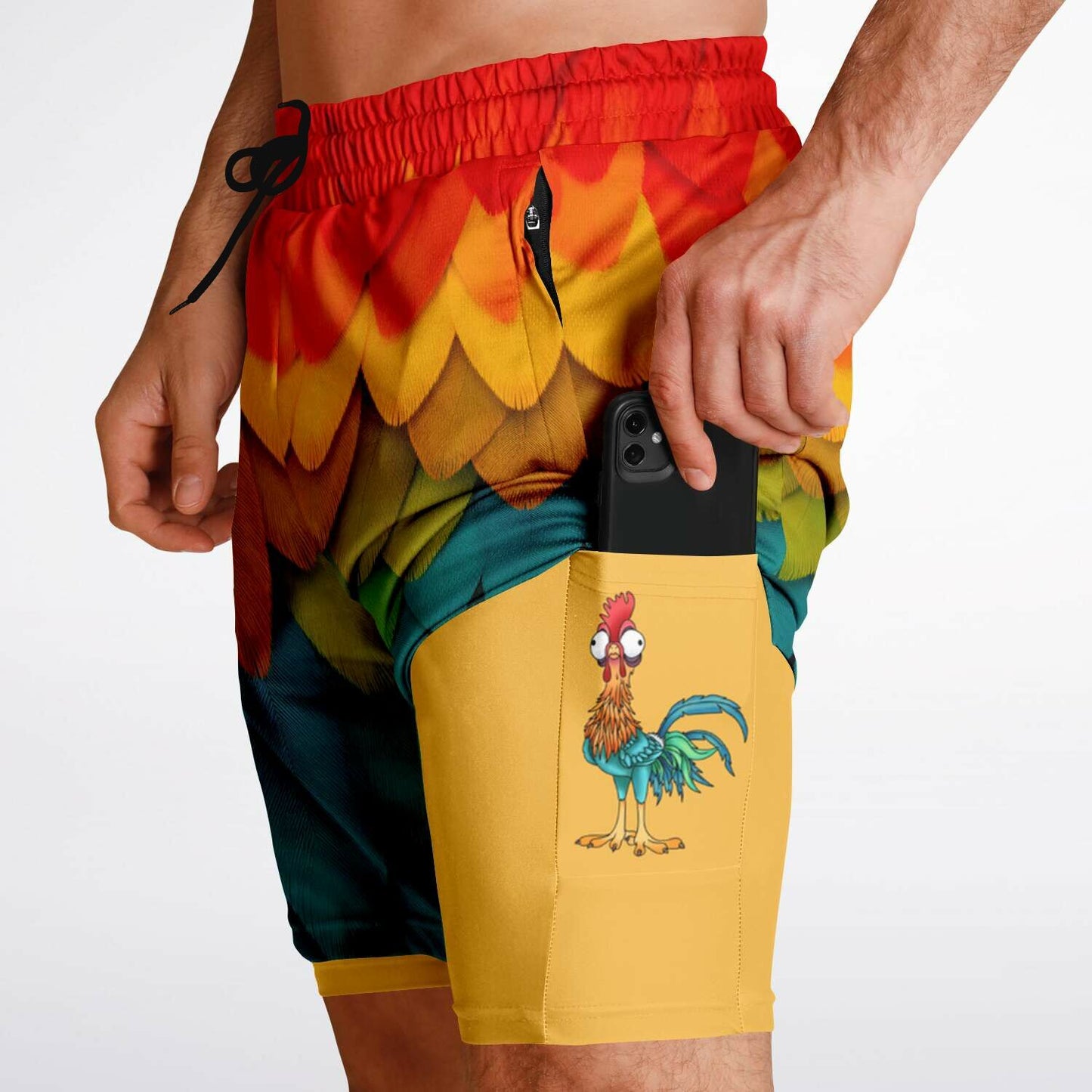 Crazy Bird Men's Double Layer Pocket Shorts