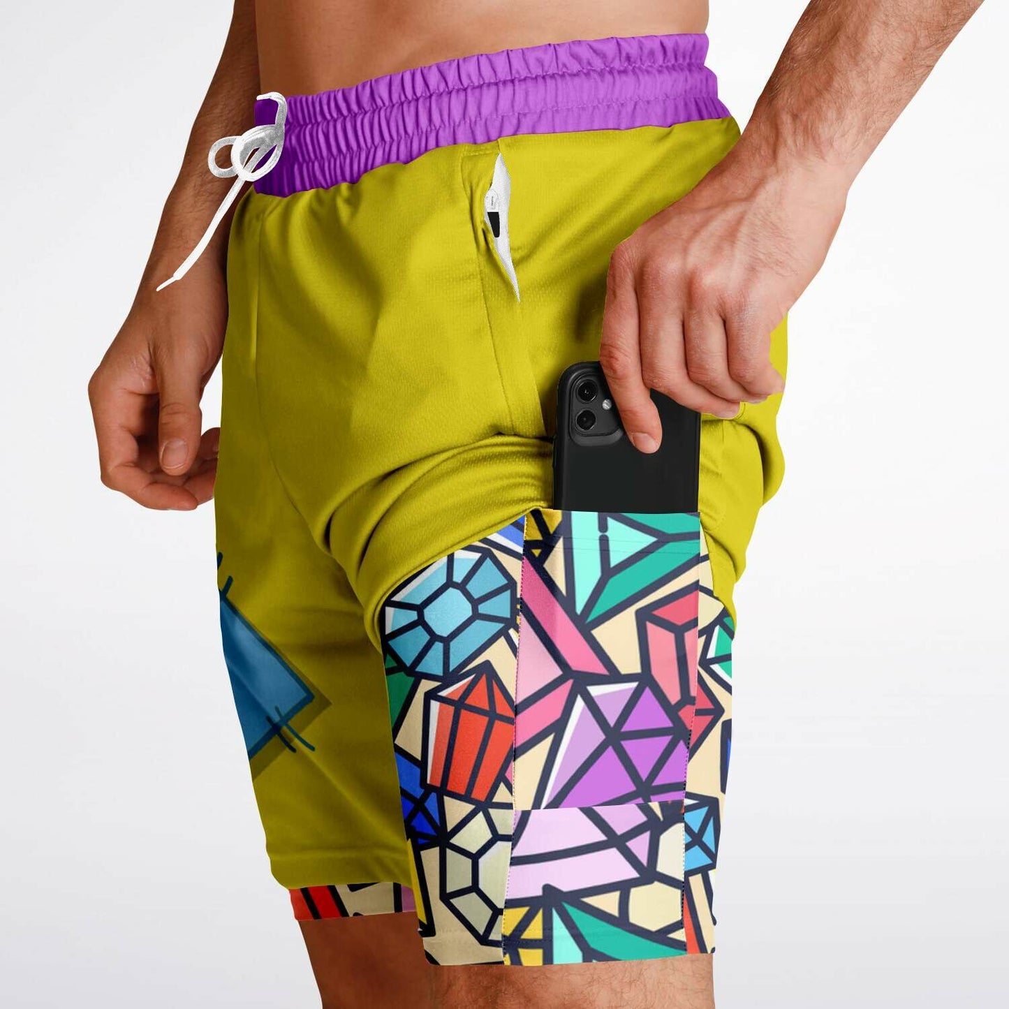 Dopey Men's Double Layer Pocket Shorts