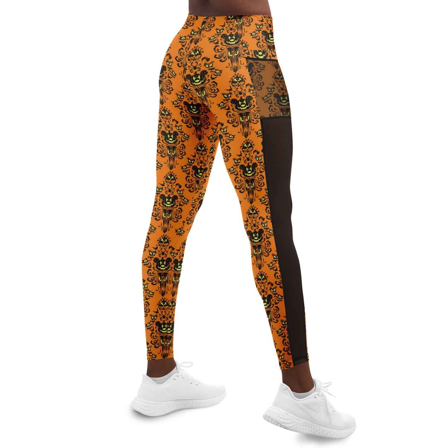 Haunted Halloween Mesh Pocket Legging