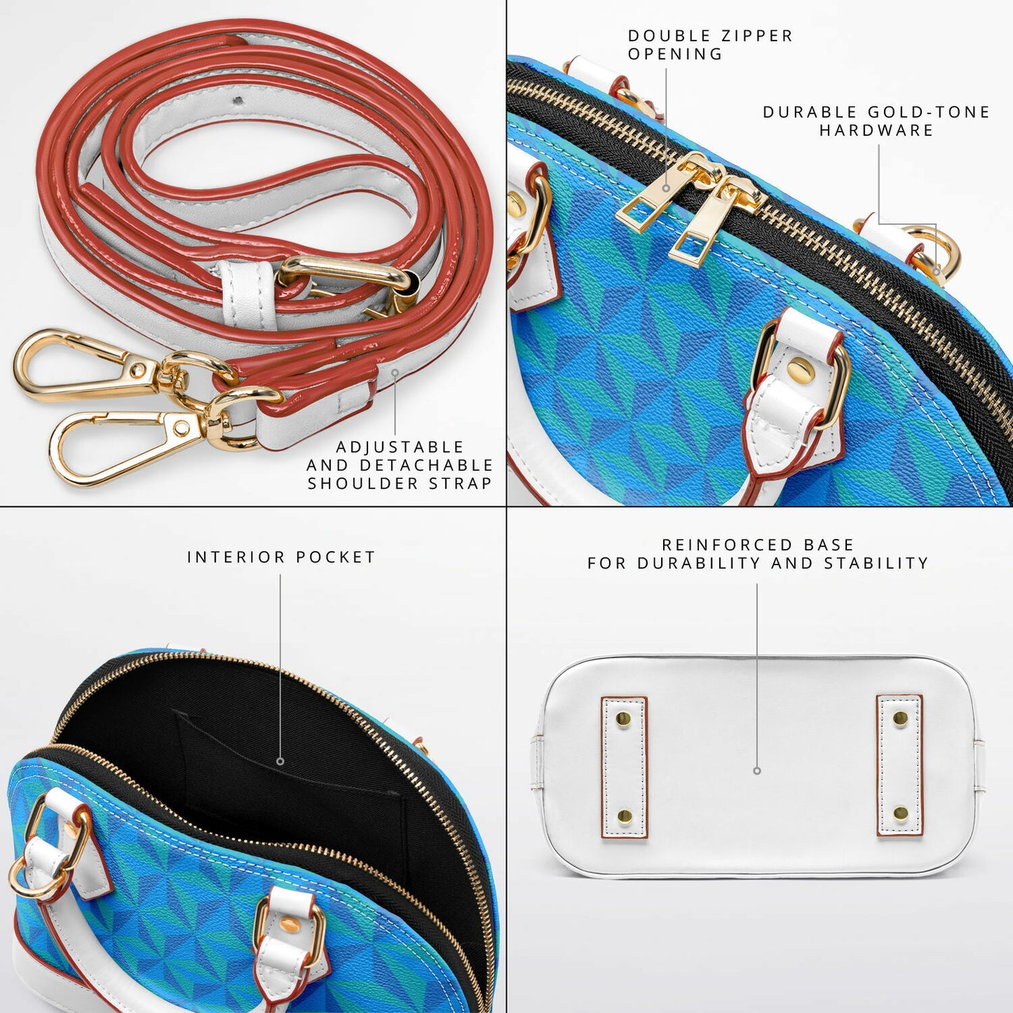 Blue Spaceship Dome Satchel Handbag