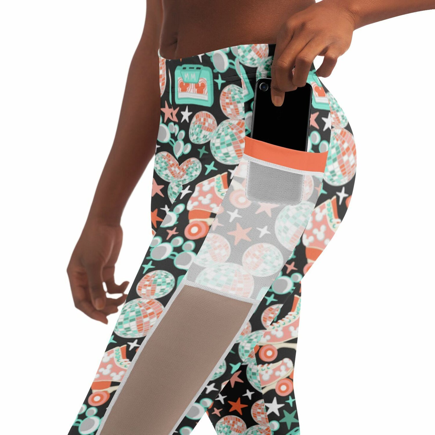 Disco Collection Dark Mesh Pocket Leggings