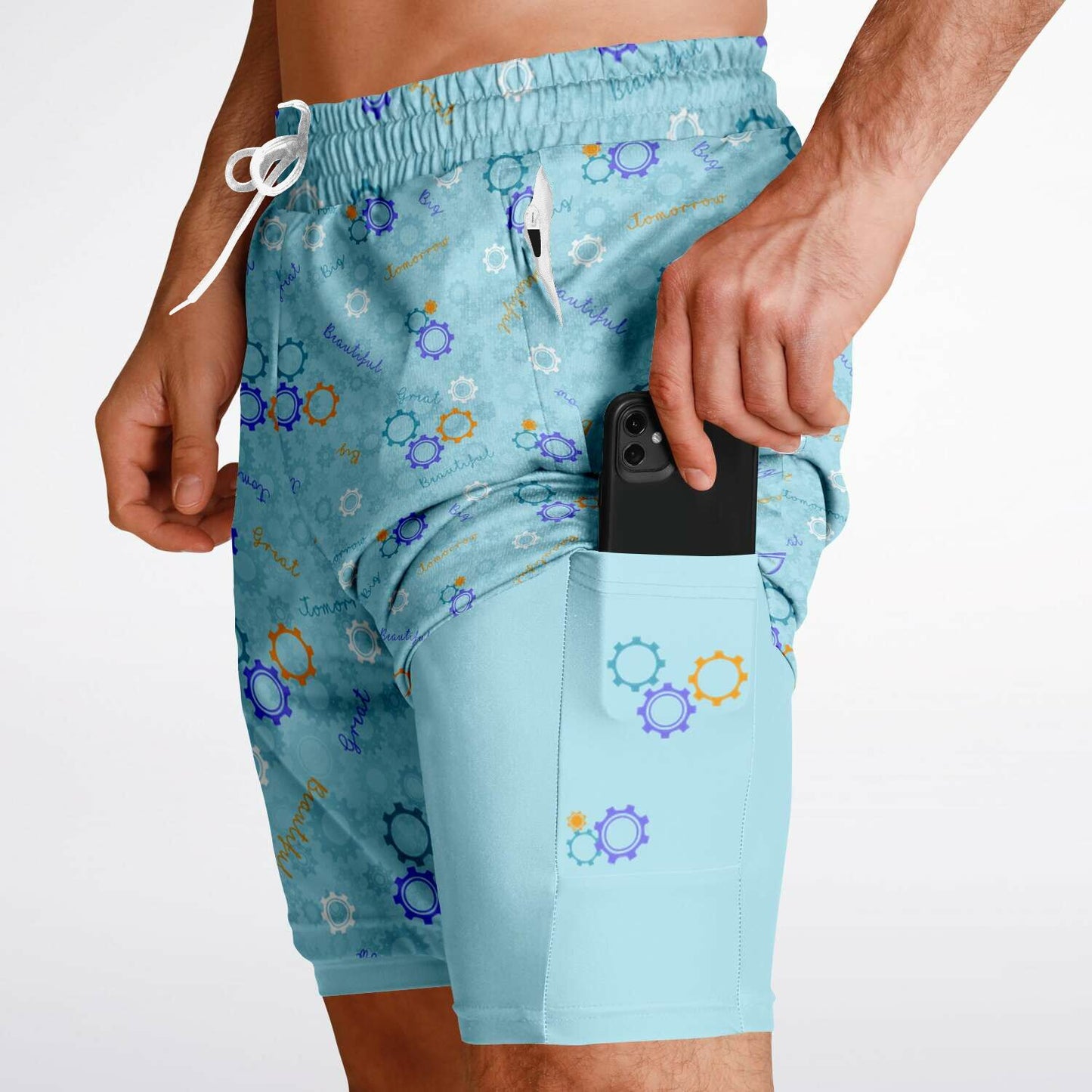 Blue Carousel Collection Men's Double Layer Pocket Shorts