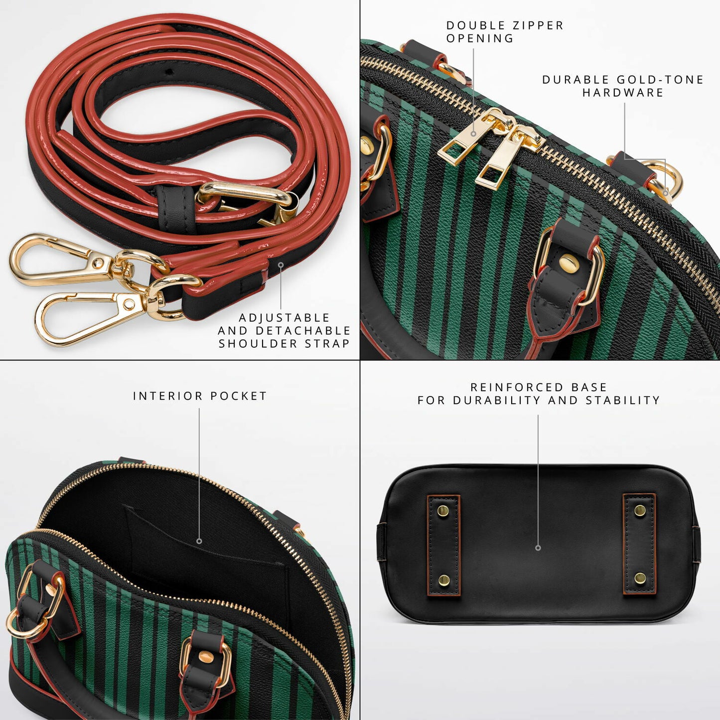 Green Haunted Wallpaper Dome Satchel Handbag