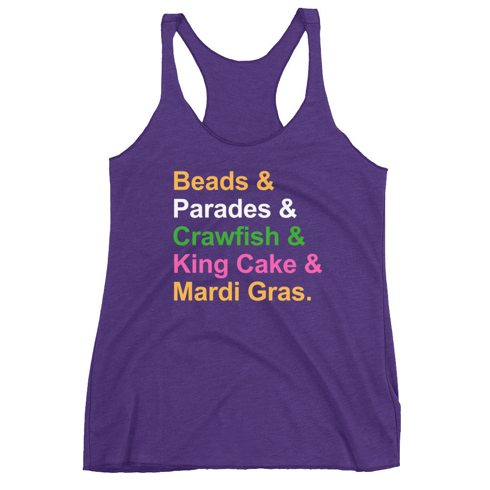 Mardi Gras Essentials Racerback Tank