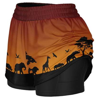 Safari Circle Double Layer Pocket Shorts