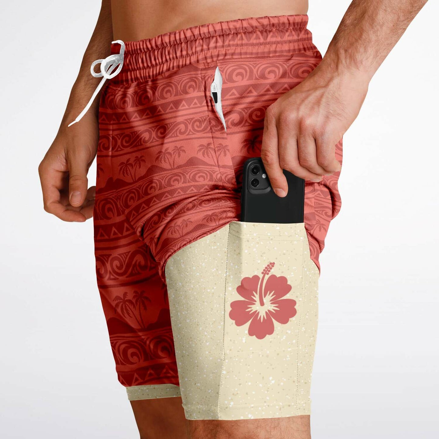 Hawaiian Princess Men's Double Layer Pocket Shorts