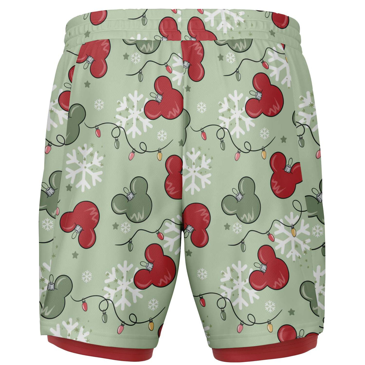 Christmas Lights Men's Double Layer Pocket Shorts