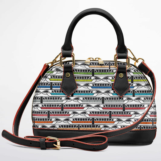 Monorail Collection Dome Satchel Handbag