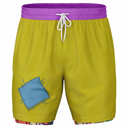 Dopey Men's Double Layer Pocket Shorts