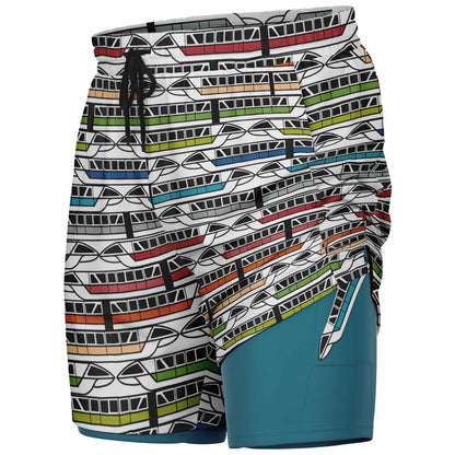 Monorail Collection Men's Double Layer Pocket Shorts