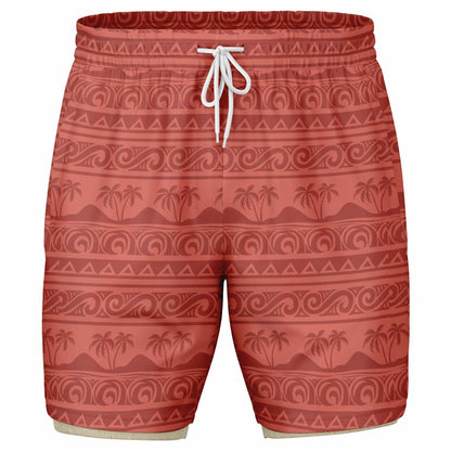 Hawaiian Princess Men's Double Layer Pocket Shorts
