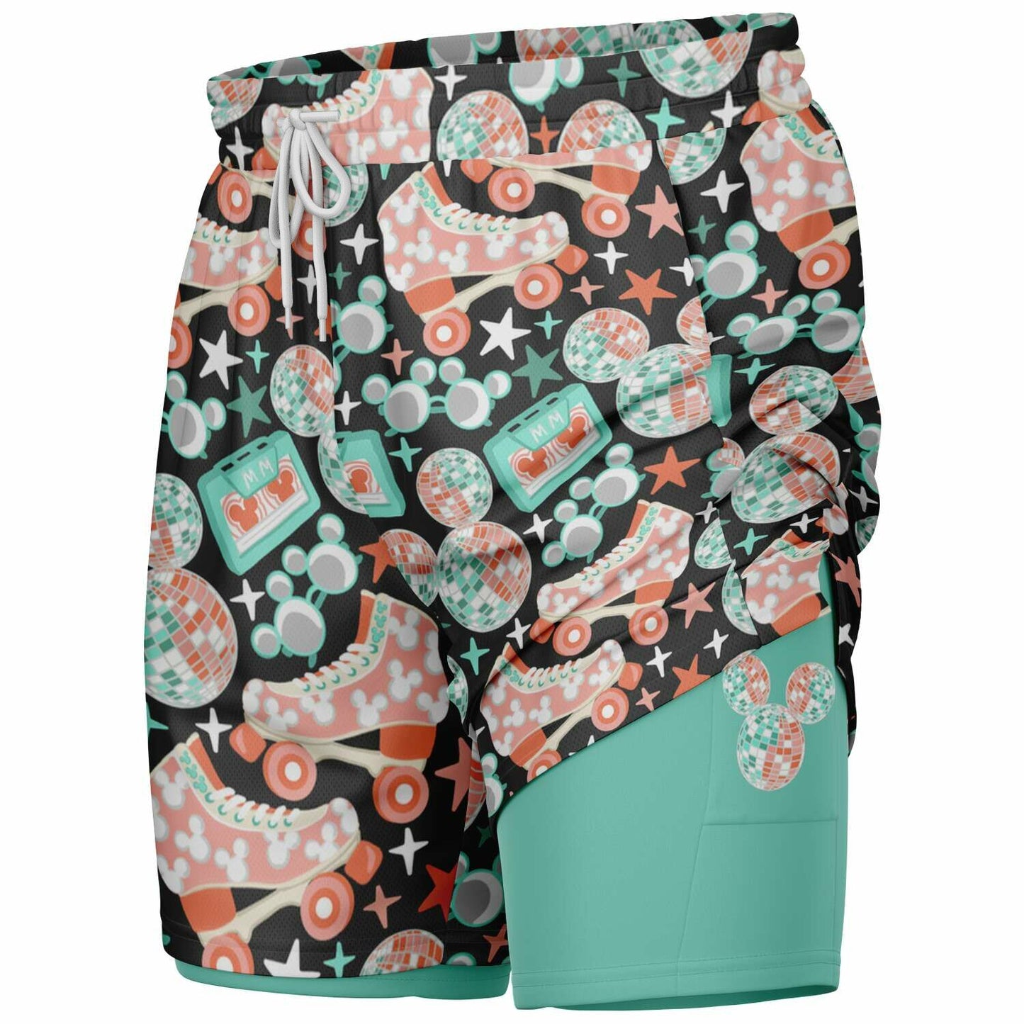 Disco Collection Dark Men's Double Layer Pocket Shorts