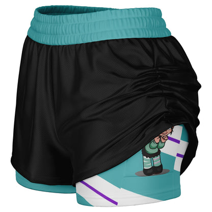 Glitch Girl Double Layer Pocket Shorts