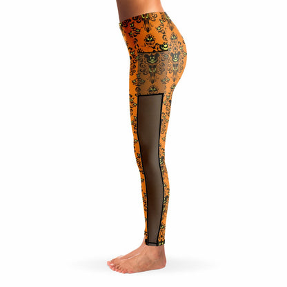 Haunted Mansion Halloween Mesh Pocket Legging