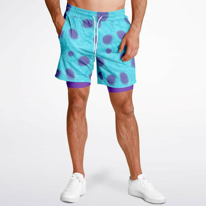 Furry Monster Men's Double Layer Shorts