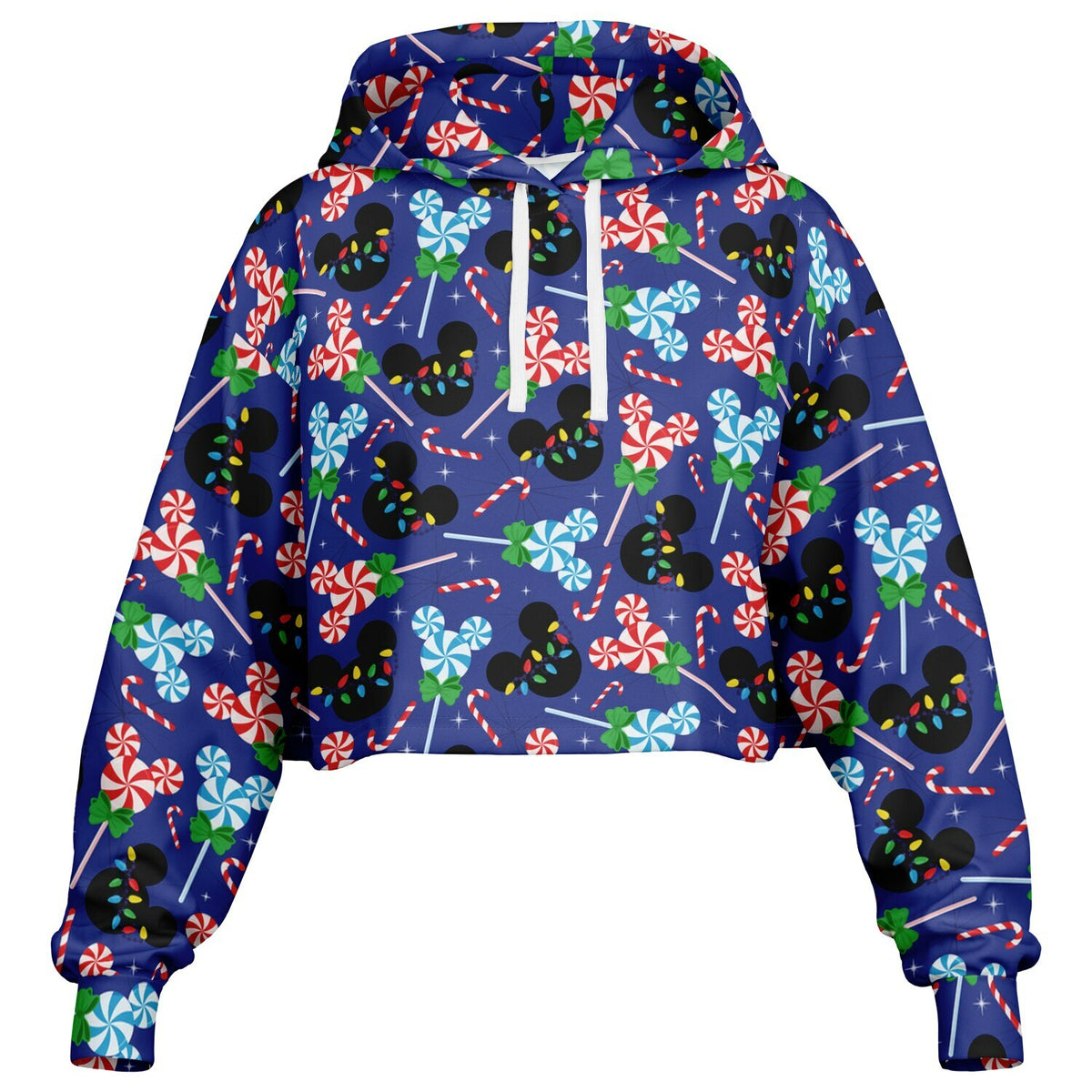 Christmas Peppermints Cropped Hoodie