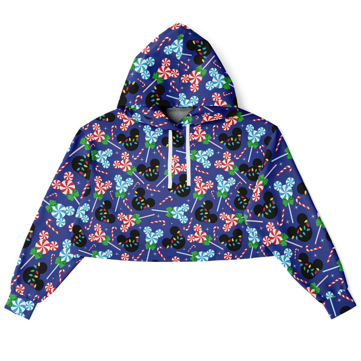 Christmas Peppermints Cropped Hoodie