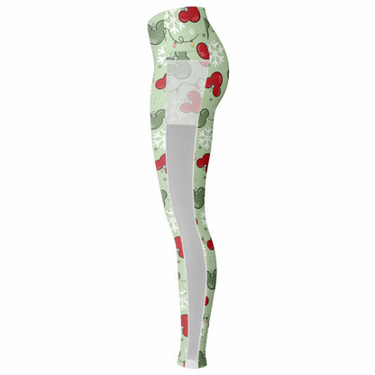 Christmas Lights Mesh Pocket Leggings
