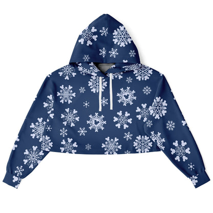 Snowflakes Cropped Hoodie