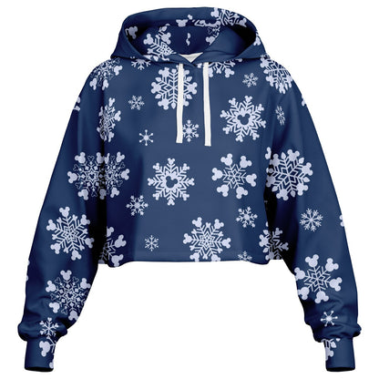 Snowflakes Cropped Hoodie