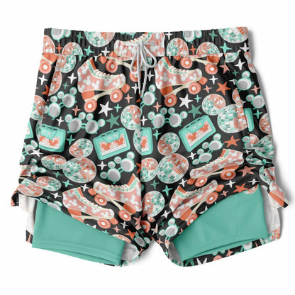 Disco Collection Dark Men's Double Layer Pocket Shorts