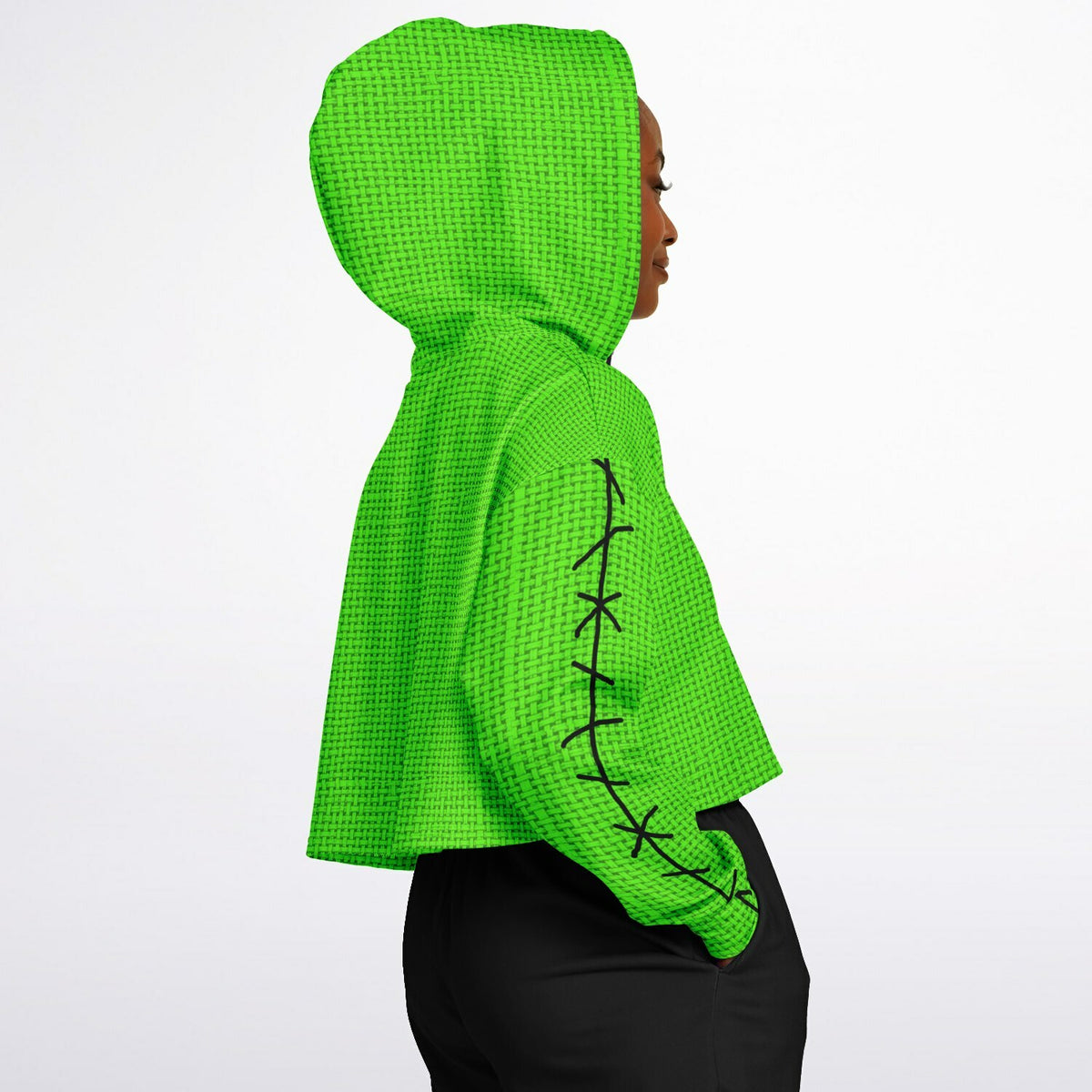 Green Boogyman Cropped Hoodie