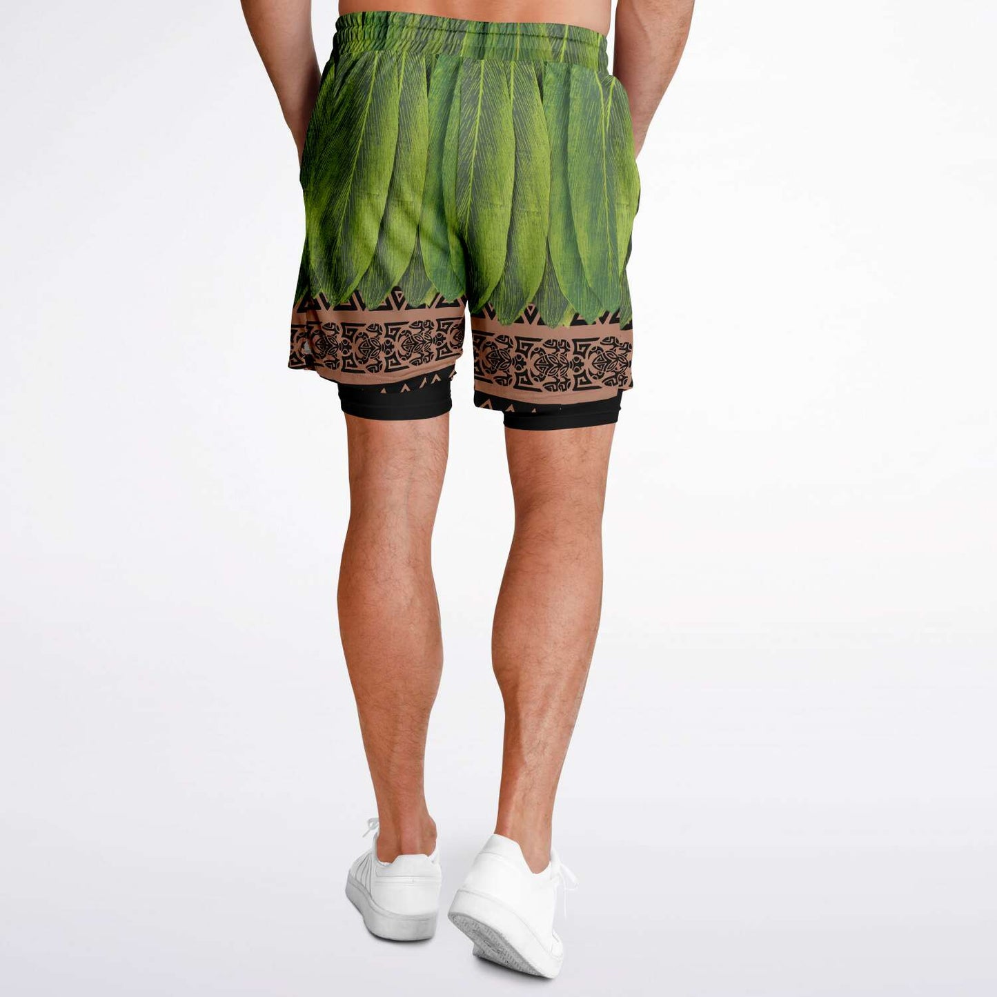 Hawaiian Tattoo Men's Double Layer Shorts