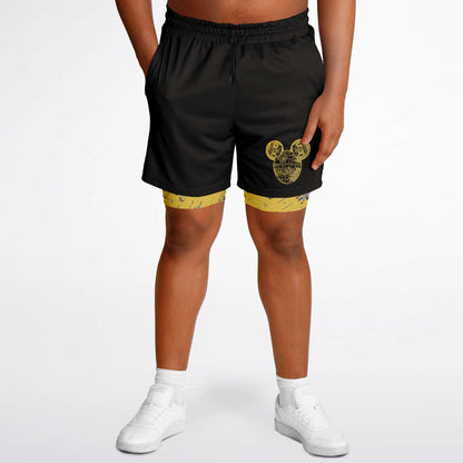 Men's Star Ship Double Layer Pocket Shorts - Gold