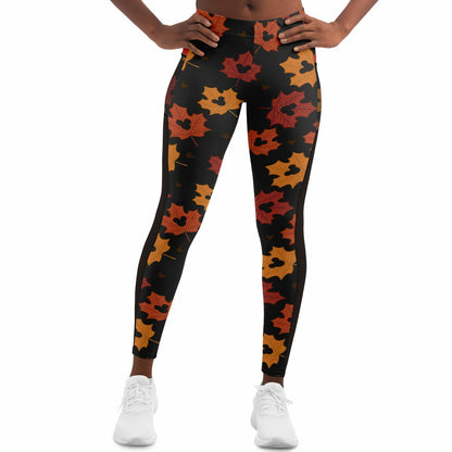 Leaf Collection Mesh Pocket Leggings