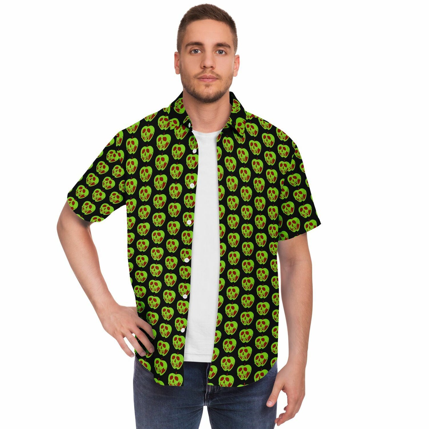 Evil Apple Short Sleeve Button Down Shirt