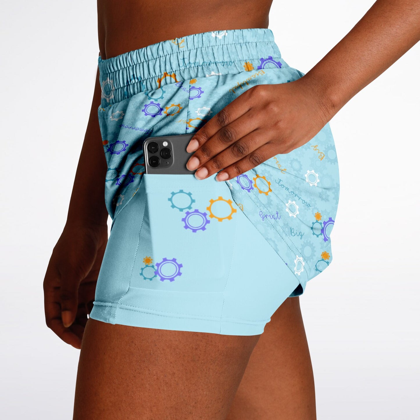 Blue Carousel Collection Double Layer Pocket Shorts