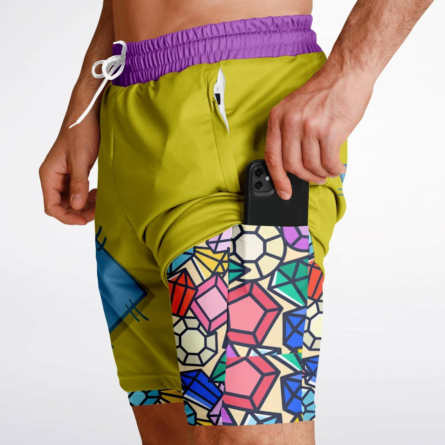 Dopey Men's Double Layer Pocket Shorts