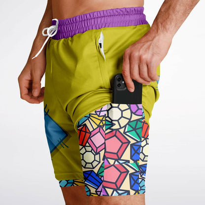 Dopey Men's Double Layer Pocket Shorts