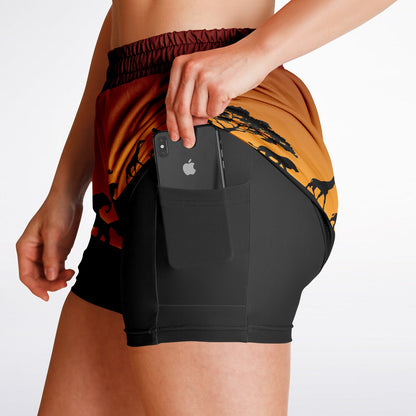 Safari Circle Double Layer Pocket Shorts