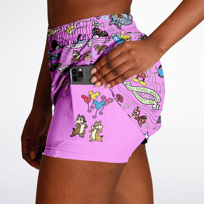 Hand Drawn Double Layer Pocket Shorts