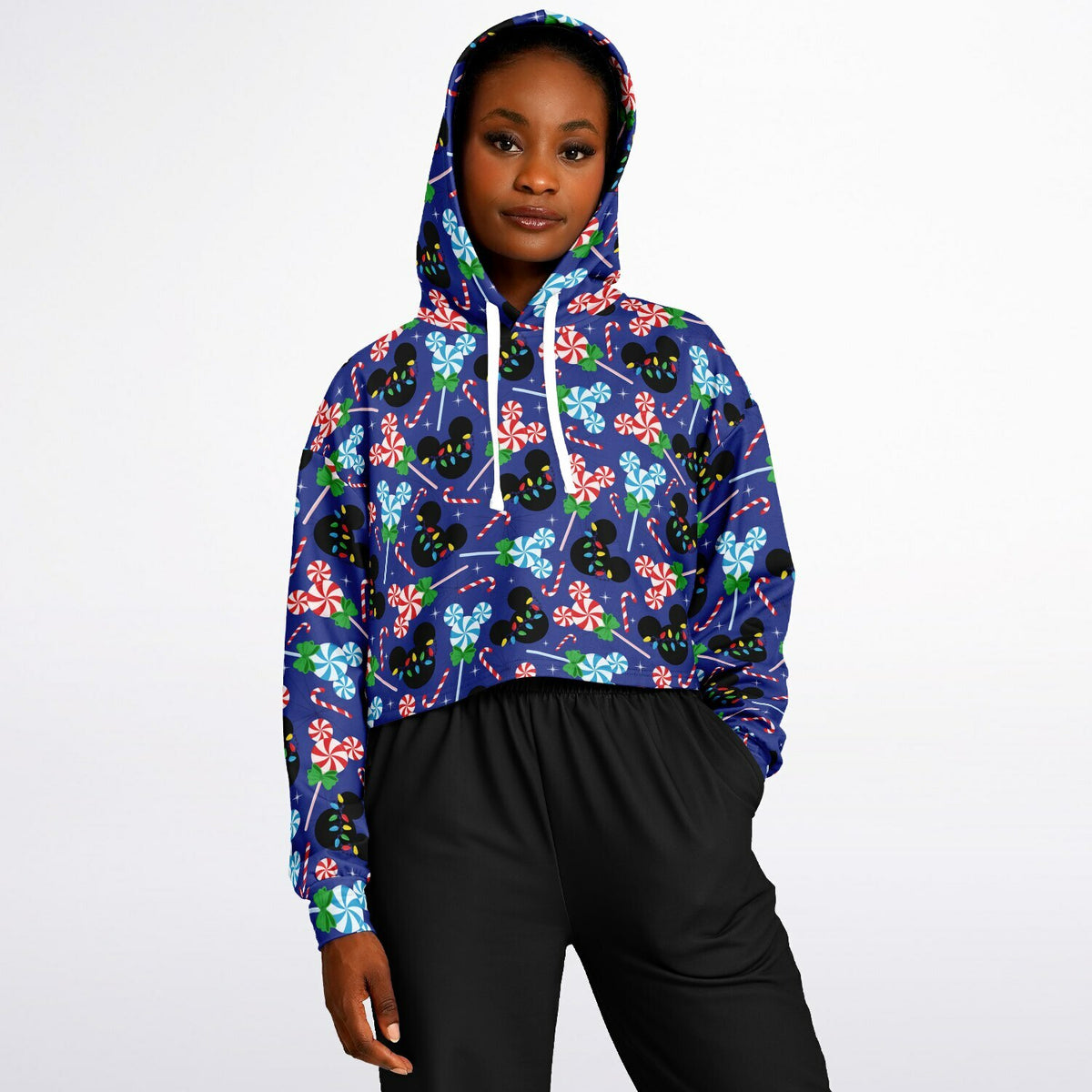 Christmas Peppermints Cropped Hoodie