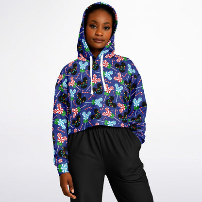 Christmas Peppermints Cropped Hoodie