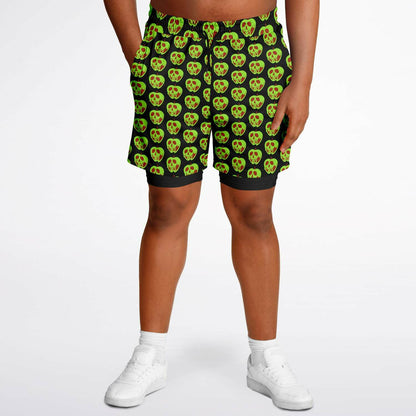 Evil Apple Men's Double Layer Shorts