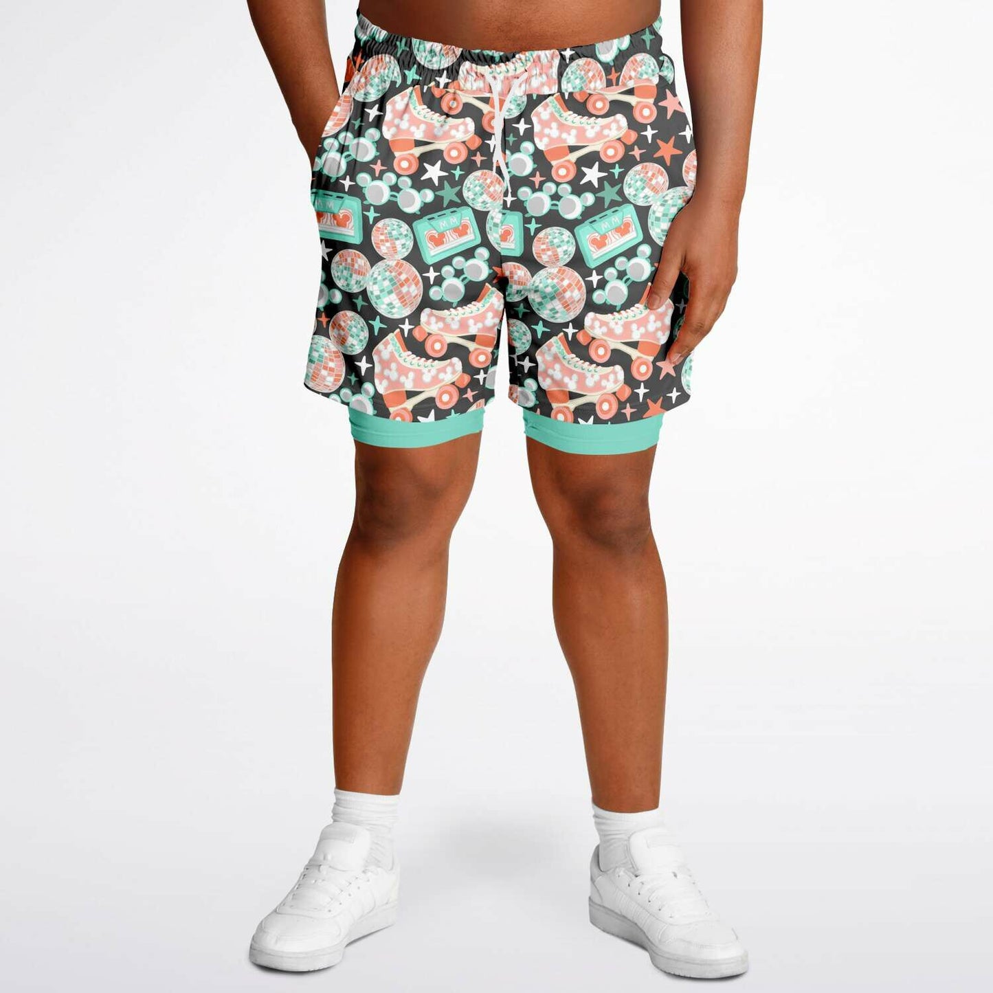Disco Collection Dark Men's Double Layer Pocket Shorts