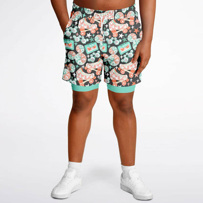 Disco Collection Dark Men's Double Layer Pocket Shorts