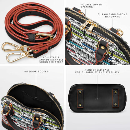 Monorail Collection Dome Satchel Handbag