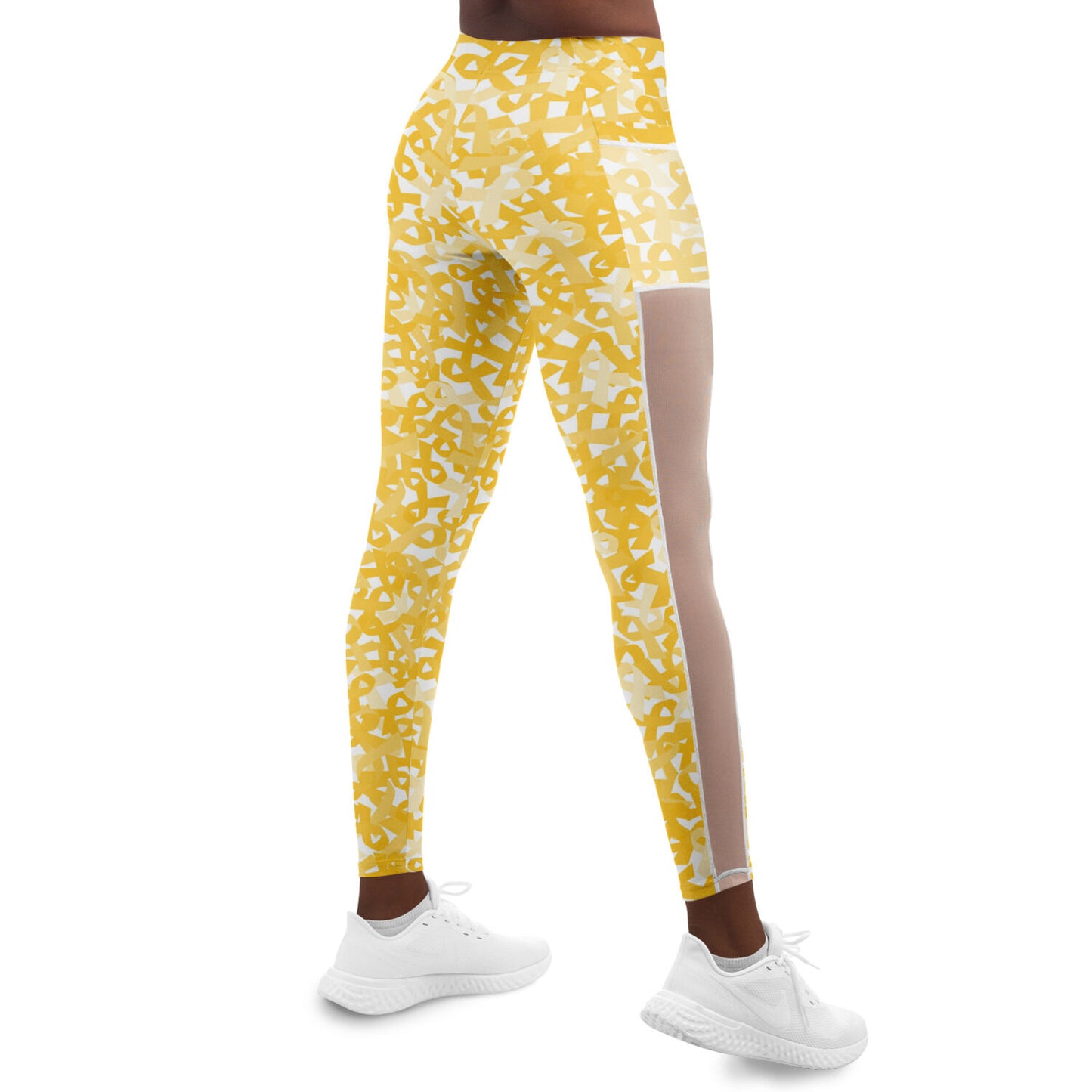 Gold Ribbon Mesh Pocket Legging