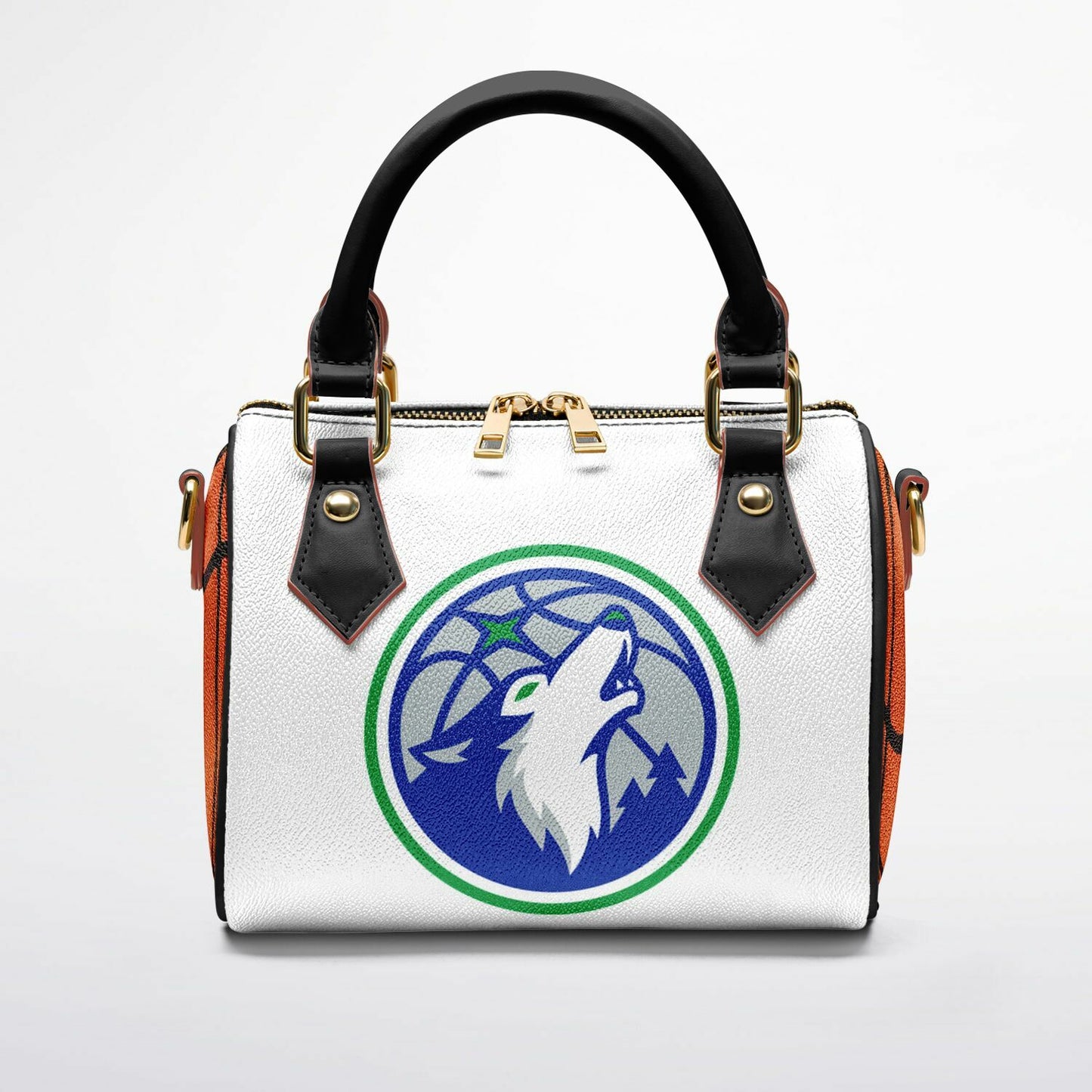 Wolves Handbag Black Handles