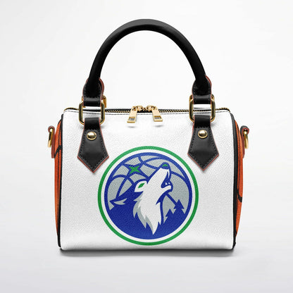 Wolves Handbag Black Handles