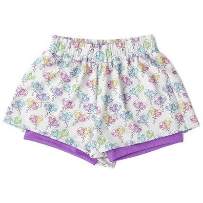 Birthday Balloons Double Layer Pocket Shorts