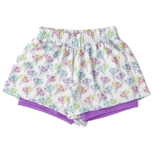 Birthday Balloons Double Layer Pocket Shorts