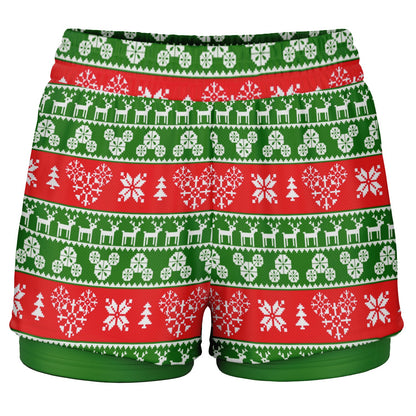 Mickey Christmas Double Layer Pocket Shorts